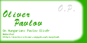 oliver pavlov business card