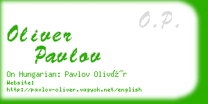 oliver pavlov business card